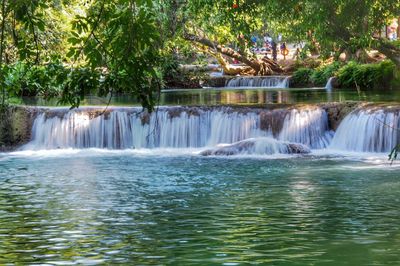 Scenic view of waterfall