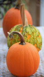 Close-up of pumpkin on table