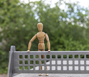 Wooden sculpture in park