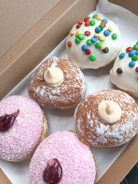 High angle view of cake on table