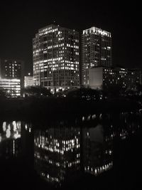 Illuminated city at night