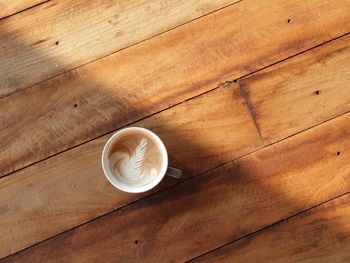 High angle view of coffee on table