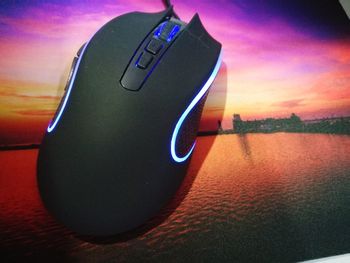 Close-up of mobile phone on table