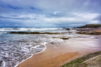 View of sea against cloudy sky