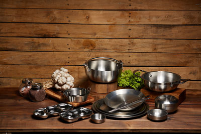 Tea cups on kitchen counter