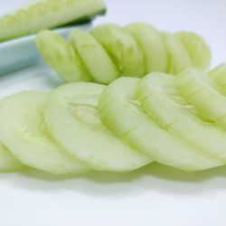 Close-up of chopped vegetables in plate