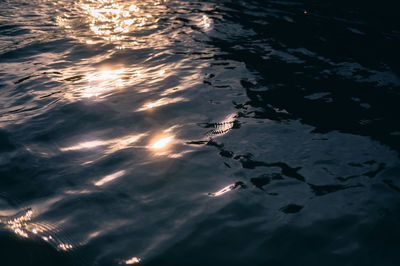 High angle view of rippled water