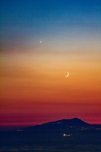 Scenic view of sea against sky at sunset