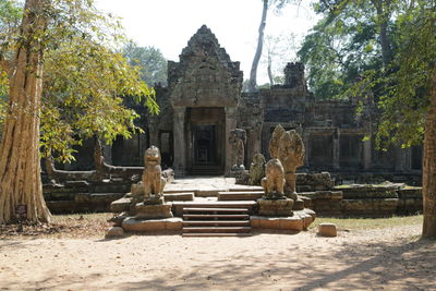 View of buddha statue against trees