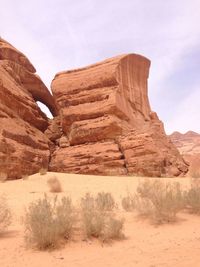 Low angle view of rock formations