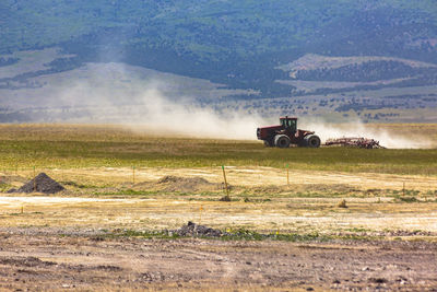 View of vehicle on field