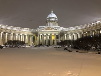 View of cathedral against sky at night