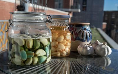 Close-up of food on table