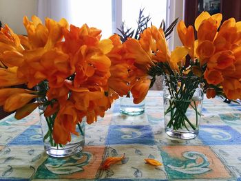 Close-up of flower vase on table