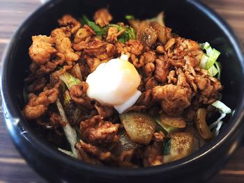 Close-up of meat in bowl