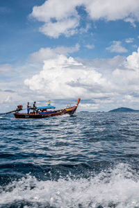 Boats sailing in sea