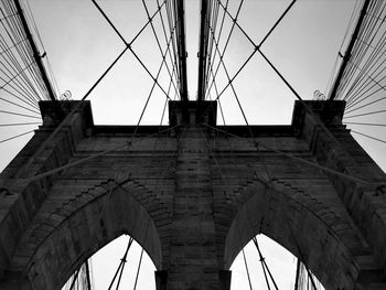 Low angle view of suspension bridge