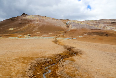 View of the lava fields of a past volcanic eruption in iceland