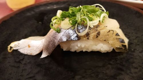 High angle view of fresh salad in plate