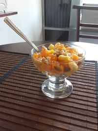 Close-up of breakfast on table