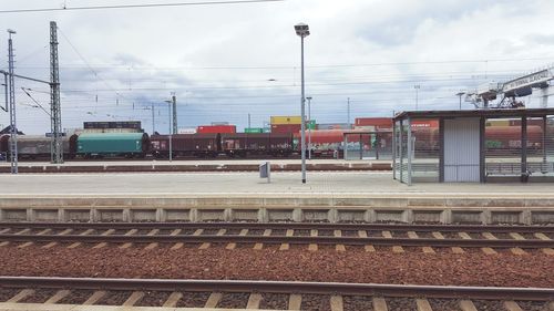 Railway tracks against sky