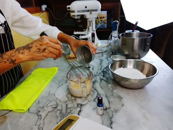 Man preparing food in kitchen