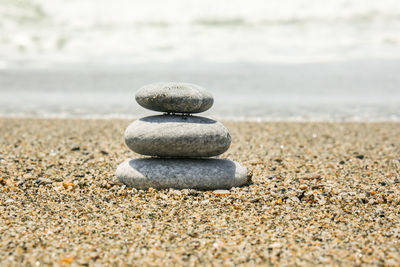 Stack of stones on beach