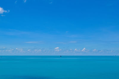 Scenic view of sea against blue sky