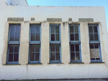 View of building through window