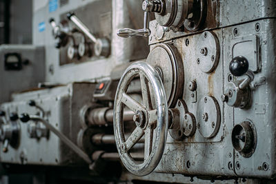 Close-up of rusty machine part