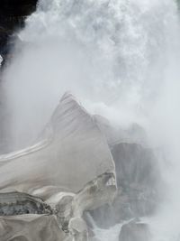 Scenic view of mountains against sky during winter