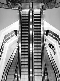 High angle view of escalator