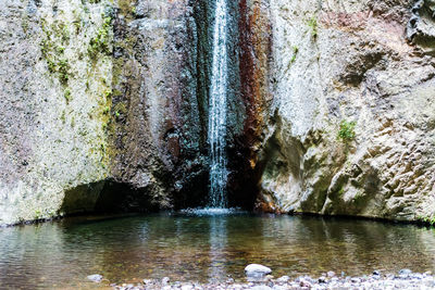 Scenic view of waterfall