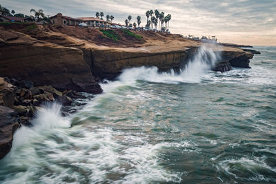 Scenic view of waterfall