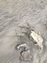 High angle view of sand on beach