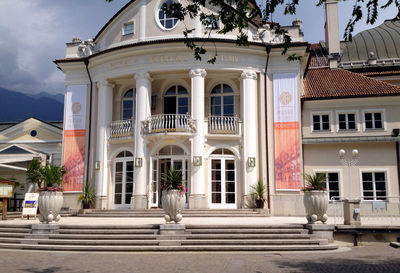 Facade of historic building against sky