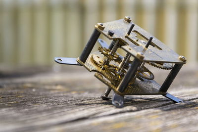 Close-up of toy car on table