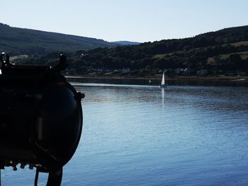 Scenic view of lake against clear sky