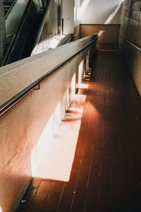 High angle view of staircase in building