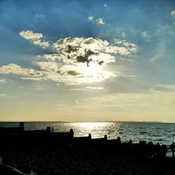 Scenic view of sea at sunset