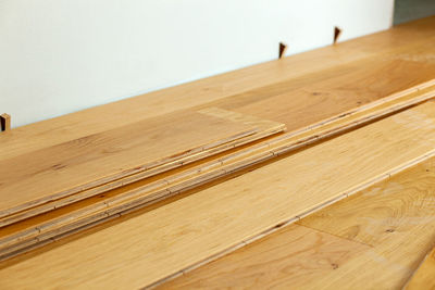 Close-up of wooden table