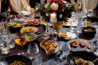 Food served on table