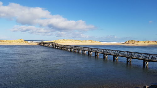 Bridge over river against sky