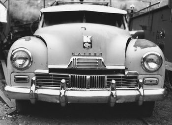 Close-up of old vintage car