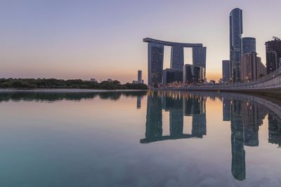 Reflection of buildings in water