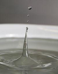 Close-up of drop splashing in water