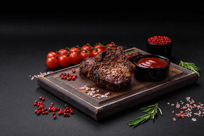 Close-up of food on table