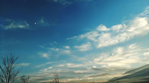 Low angle view of moon in sky