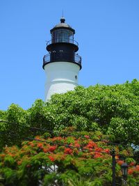 Low angle view of lighthouse against sky