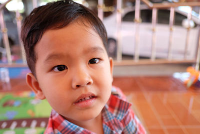 Close-up portrait of cute boy